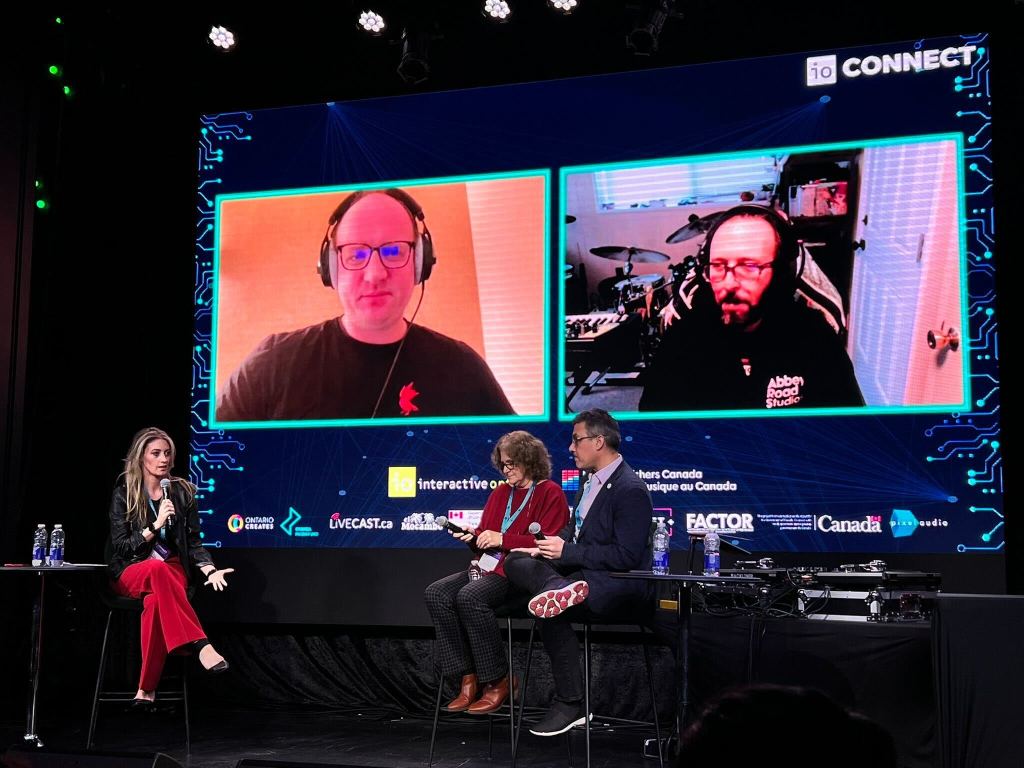 Stephanie Greenall interviews  Darren Korb of Supergiant Games, Colin Walder of CD Projekt Red, Eduardo Vaisman of Ubisoft Toronto, Debbie Gonzalez of Keywords Studios at Interactive Ontario Event. 